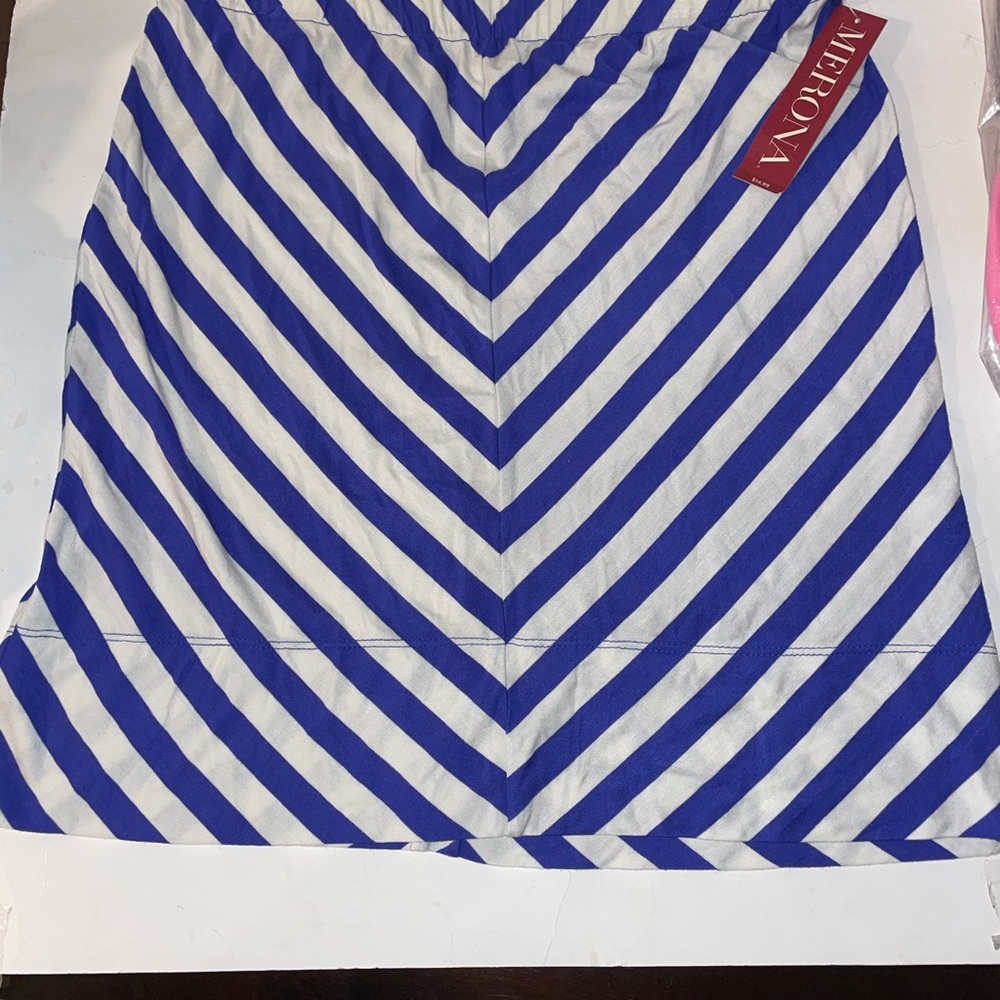 Merona Pull-on stretch Blue/wht Striped Skirt med